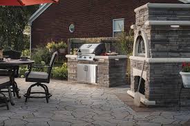 Outdoor Kitchen Design Hardscaping With Concrete Patio Pavers Bayside Pavers