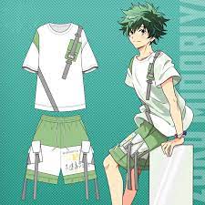New years eve outfits 2021: Hot Japanese Anime My Hero Academia Midoriya Izuku Cosplay Short Sleeved T Shirt Summer Shorts Suit For Men And Women Anime Costumes Aliexpress