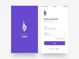 Login Splash Screen Zad App Ios By Divan Raj Design Popular Dribbble Shots App Login Splash Screen App Design