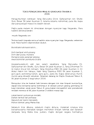 Contoh teks terbaik dan lengkap dari mula program sehingga akhir penutup. Teks Pengacara Majlis Graduasi Tahun 6