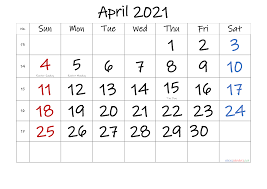 It comes in two versions: Free April 2021 Monthly Calendar Template Word Template No If21m40 Free Printable Calendars