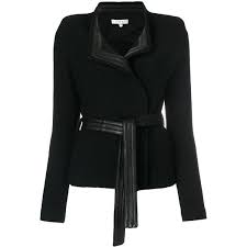 Iro Leather Trim Blazer 732 Liked On Polyvore Featuring Outerwear Jackets Blazers Jacket S Blac Trim Jacket Leather Blazer Jacket Leather Jacket Black