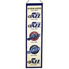 Having gone through three logo updates, they eventually returned to the original logo, with a couple of modifications. Utah Jazz Nba Logo Heritage Banner Dynasty Sports Framing
