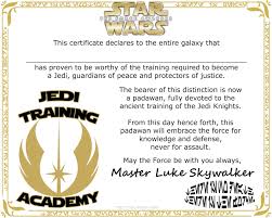 Star Wars Jedi Knight Training Academy Certificate Free Printable Jedi Training Star Wars Classroom Star Wars Invitations