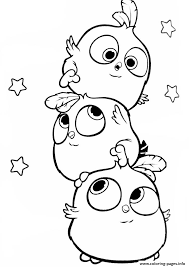 Make sure the kids imagine the object with various colors. Angry Birds Hatchlings The Blues Coloring Pages Printable