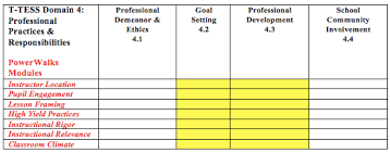 Powerwalks Alignment To T Tess Domain 4 Lead Your School