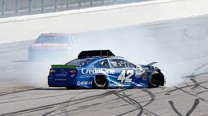 Kyle larson, driver of the #42 credit one bank chevrolet, practices for the monster energy nascar cup series firekeepers casino while he has not won a race so far in the 2018 nascar cup series season, chip ganassi racing's kyle larson has clinched a playoff berth. Kyle Larson Overcomes Balky Car To Finish 11th In Dega Nascar Com