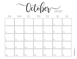 50 Free Printable October 2020 Calendars With Holidays Onedesblog In 2020 Monthly Calendar Printable Printable Calendar Pages Calendar Printables