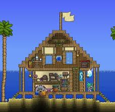 Completely functional survival base with working actuated doors for defense. Terraria Simple Builds Minecraft