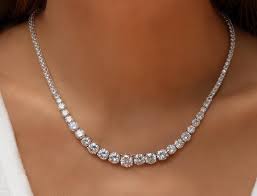 Graduated Tennis Necklace Shop Nycsterling Diamond Necklace Set Real Diamond Necklace Girly Jewelry