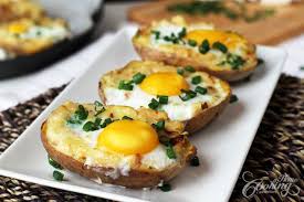 Twice Baked Potato With Egg On Top Recipe Food Recipes Egg Recipes
