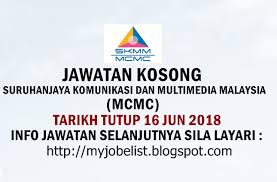 Feel free to find yor best job, kerja kosong, jawatan kosong, job opportunities, job openings in malaysia. Jawatan Kosong Di Suruhanjaya Komunikasi Dan Multimedia Malaysia Mcmc 16 Jun 2018