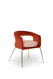 Ellen Dining Chair In Rust And Powder Pink Dining Chairs Furniture Luxury Dining Room