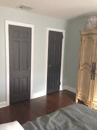 Doors Iron Ore Sherwin Williams Semi Gloss These Are Over 70 Year Old Doors Lots Of Sanding Interior Door Colors Grey Interior Doors Black Interior Doors