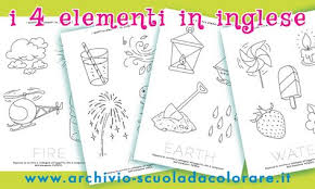 Schede Didattiche Sui 4 Elementi In Lingua Inglese I Bambini Dovranno Ripassare La Scritta Puntinata E Collegarla All Ogg Bambini Della Scuola Scuola Infanzia