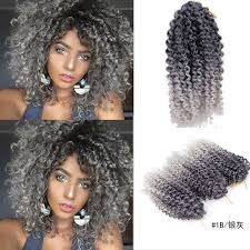 3pcs Set Gray 8 Afro Marlybob Curly Hair Havana Mambo Twist Crochet Braid Hair Braided Hairstyles French Braid Hairstyles Weave Hairstyles