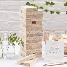 My fiancé and i have decided to use jenga as our guest book. Ginger Ray Build A Memory Building Blocks Guest Book 72 Pieces B R I D A L S H O W E R B A C H E L O R E T T E P A R T Y Wedding Wedding Guest Book