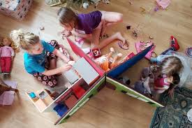 ?zoom claras table and $4 stackable chairs sized for 18 18 inch doll house ideas | … dollhouse allows girls to build their own an error occurred. Diy Collapsible Dollhouse For 18 Dolls Reality Daydream