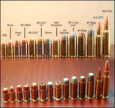 Vintage Outdoors Popular Pistol Calibers Visual Size