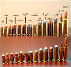 Vintage Outdoors Popular Pistol Calibers Visual Size