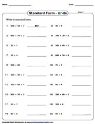 Standard And Expanded Form Worksheets