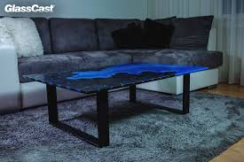 Blue epoxy resin coffee table. Bog Oak And Epoxy Resin Honeycomb Table Glasscast