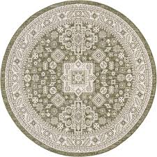 Always use a rug pad to protect and extend the life of your rug, and provide safety from rug movement. Green 7 10 X 7 10 Outdoor Aztec Round Rug Esalerugs