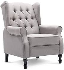 Amazon Com Artechworks Tufted Fabric Push Back Arm Chair Recliner Single Reclining For Adjustable C Modern Grey Sofa Modern Recliner Chairs Living Room Lounge