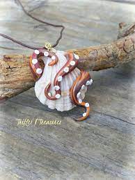 Guarding Seashells Polymer Clay Tentacle Pendant Etsy Polymer Clay Charms Polymer Clay Polymer Clay Jewelry