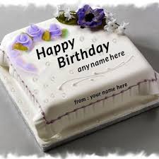 Birthday Cake With Name Edit And Photo Purple Rose Flower Birthday Cake Picture With Name Editor Rose Birthday Cake Name Ed Cake For Husband Happy Birthday Chocolate Cake Birthday Cake With Flowers