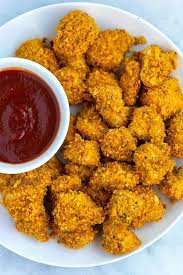 Easy Baked Popcorn Chicken Recipe Baked Popcorn Chicken Popcorn Chicken Recipe Popcorn Chicken Recipe Easy