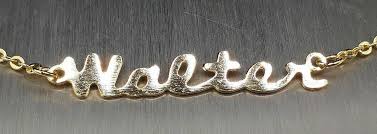 Elegante Collar Walter Cadena Auténtico Dorado Nombre con