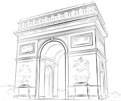 Coloring book arch with flowers and tapes. The Arc De Triomphe Coloring Page Free Printable Coloring Pages For Kids
