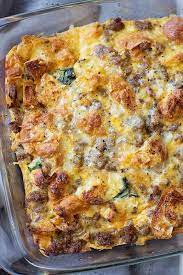 Overnight Sausage Egg And Croissant Breakfast Bake Life Made Simple Recipe Breakfast Brunch Recipes Brunch Recipes Croissant Breakfast