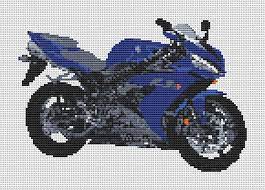 Use 2 strands of thread for cross stitch. Yamaha R1 Motorcycle Motor Bike Cross Stitch Pattern Kit And Chart Stitchtastic