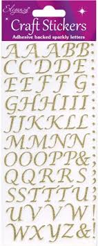 The english alphabet derives from the latin alphabet that is used in many languages around the world. Eleganza Craft Stickers Stylised Alphabet Gold 65 Emerald Crafts New Forest Craft Store