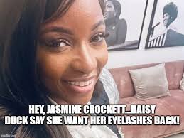 ☀️Good Morning Jasmine Crockett, before you go to work, please leave your  fake ghetto personality & oversized -made in China eyelashes at home. Also  Good Morning to Everyone else