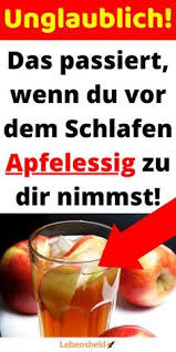 Trinke Apfelessig 7 Tage Lang Vor Dem Schlafen Gehen Und Das Passiert Lebensheld Apfelessig Trinken Abnehmen Apfelessig Trinken Apfelessig Gesund