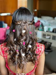 Pick the right temperature range depending on your hair type: Photo Of Open Hairstyle With Soft Curls And Flowers