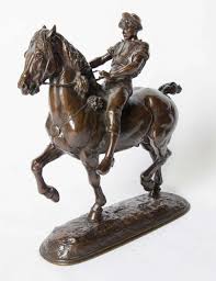 Bronze Horse And Rider By Fremiet 1stdibs Com Antique Sculpture Sculptures Horse Sculpture