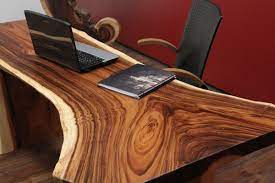 Tische und schreibtische von ikea für arbeit und auszeit. Luxus Schreibtisch Aus Einem Massivholz Suar Baumstamm Nr 16008