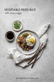 Vegetable Fried Rice With Runny Eggs Serendipity By Sara Lynn Recipe Healthy Food Photography Asian Food Photography Food Drink Photography
