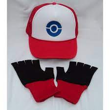 Ash Ketchum Black And White Hat And Gloves Set Halloween Costume Pokemon Choose Your Siz Black And White Hats Pokemon Halloween Costume Black And White Costume