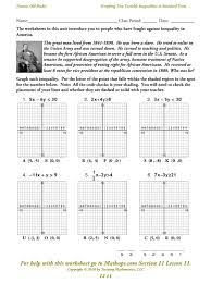 Check whether (0, 0) is a solution. Two Variable Inequalities In Standard Form Free Puzzle Worksheets Like Pizazz Graphing Inequalities Graphing Linear Inequalities Graphing Linear Equations
