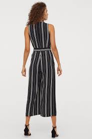 Black And White Striped Jumpsuit Tie Belt Jumpsuit Black White Striped Ladies H M In Jumpsuit Black White Stripes Belt Tying