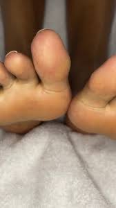 MILF Rubs Oil All Over Her French Pedicure Feet