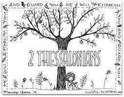 This printable coloring page is a great christian kids activity to help children learn a memory verse, 2 Thessalonians Bible Book Coloring Page Ministry To Children