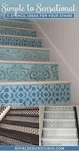 If you have a cement staircase, you will want to fill holes with epoxy. 12 Stencil Ideas For Your Stairs Paint Stair Risers With Diy Design Royal Design Studio Stencils