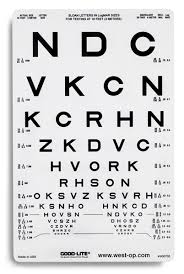 Sloan Letters Translucent 10 Eye Chart 20 160 20 10