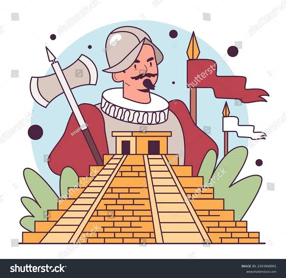 Conquista española de la Azteca. Colonización: vector de stock (libre de regalías) 2203908001 | Shutterstock
